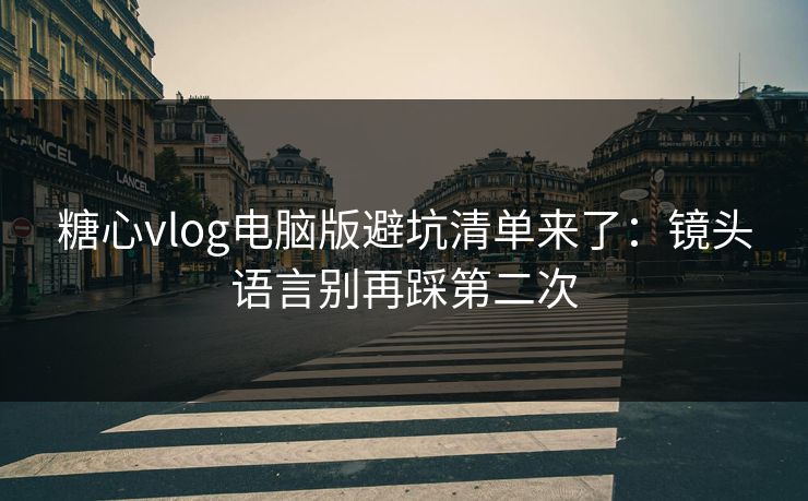 糖心vlog电脑版避坑清单来了：镜头语言别再踩第二次  第1张